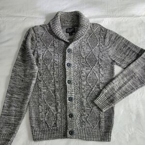 Retrofit Gray Cable Knit Cardigan